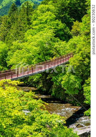 Akiruno City, Tokyo, Akigawa Valley with abundant greenery-Ishibune Bridge- Akiruno City, Tokyo, Akigawa Valley with abundant greenery-Ishibune Bridge- 90230632