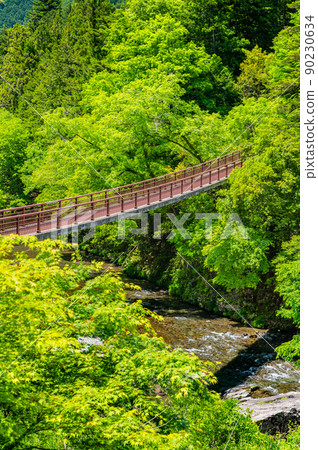 東京秋留野市，綠化豐富的秋川溪谷-石船橋- 90230634