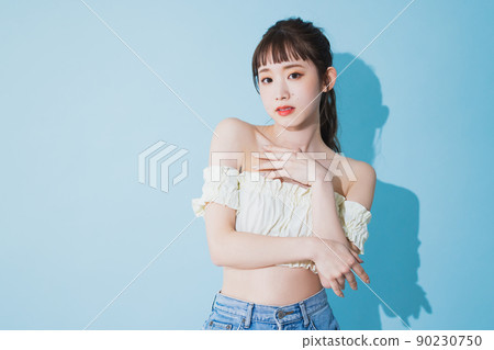 Summer woman light blue back Summer woman light blue back 90230750