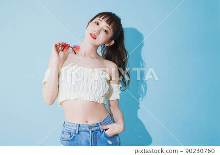 Summer woman light blue back Summer woman light blue back 90230760