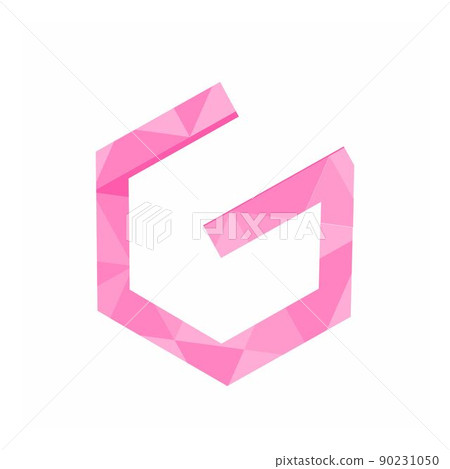 3D G pink initials geometric logo 3D G pink initials geometric logo 90231050