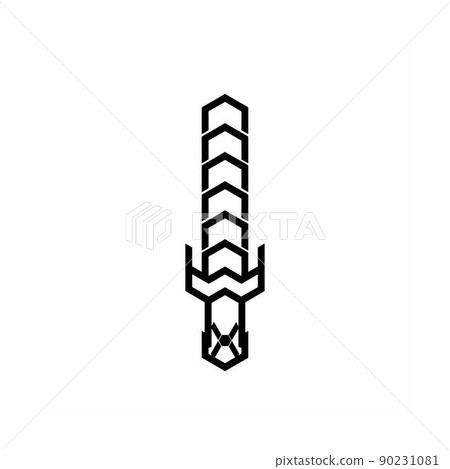 simple sword line art ornament 90231081