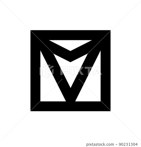 V, MV, MVO initial geometric company logo and vector icon 90231304