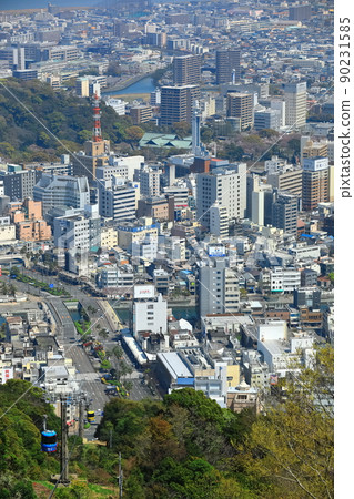 [Tokushima Prefecture] Tokushima city and Bizan Ropeway under fine weather 90231585