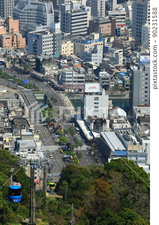 [Tokushima Prefecture] Tokushima city and Bizan Ropeway under fine weather 90231588