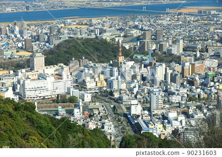 [Tokushima Prefecture] View from Mt. Bizan under fine weather (Tokushima city) 90231603