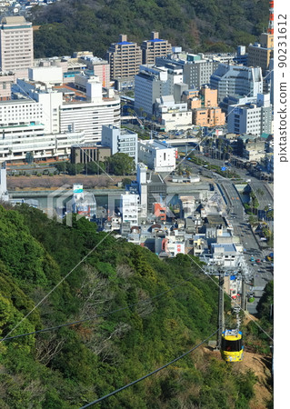 [Tokushima Prefecture] Tokushima city and Bizan Ropeway under fine weather 90231612