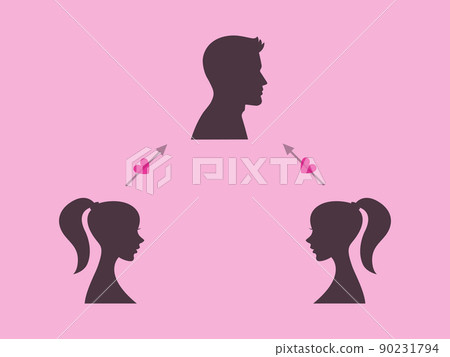 Love triangle love triangle chart illustration pink 90231794
