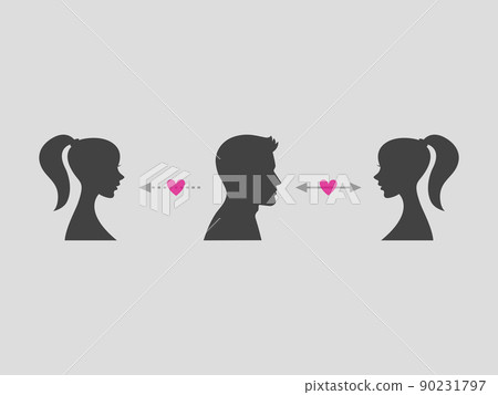 Feeling image illustration of a man with a hidden affair Feeling image illustration of a man with a hidden affair 90231797