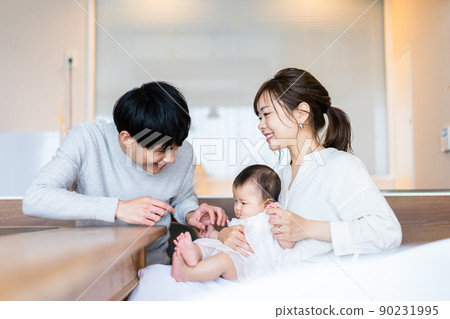 Happy family with baby Happy family with baby 90231995