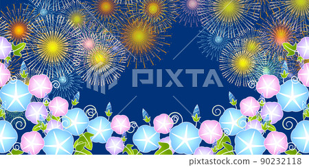 Morning glory fireworks summer background 90232118