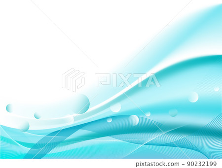 酷綠松石波浪線背景 90232199