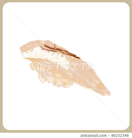 手繪加厚水彩鯛魚海帶拉緊壽司插畫 90232346