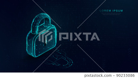 Padlock security icon. Data security protection 90233086