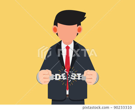 Businessman handcuffs breaking chains. Businessman handcuffs breaking chains. 90233310
