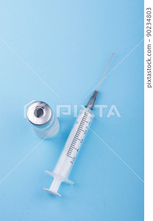 syringe on the table, medical supplies are on the table syringe on the table, medical supplies are on the table 90234803
