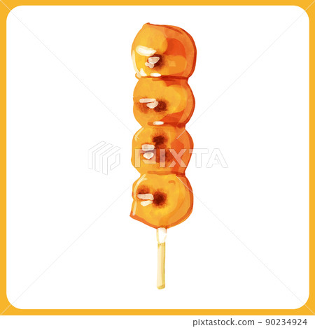 Watercolor Mitarashi Dango Illustration 2 90234924