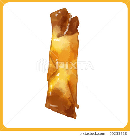 Hand-painted watercolor spring roll illustration 2 - Stock Illustration ...