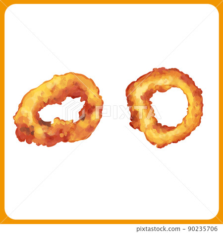 Hand-painted watercolor thick-painted squid ring illustration 2 90235706