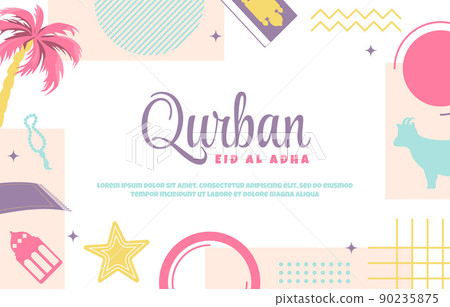 Eid Adha Mubarak Islamic Sacrifice Event Memphis Card Background Eid Adha Mubarak Islamic Sacrifice Event Memphis Card Background 90235875