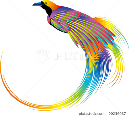 Colorful and vividly colored bird frame Colorful and vividly colored bird frame 90236087