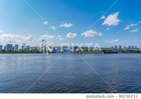 Cityscape overlooking Tokyo Bay from Daiba, Minato-ku, Tokyo 90236232