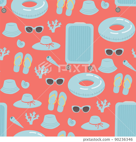 Summer seamless pattern vector and flat design 90236346