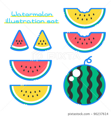Illustration of pop and cute watermelon Illustration of pop and cute watermelon 90237614