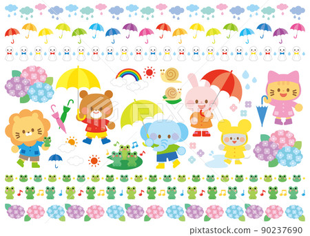 Animal children rainy season 90237690
