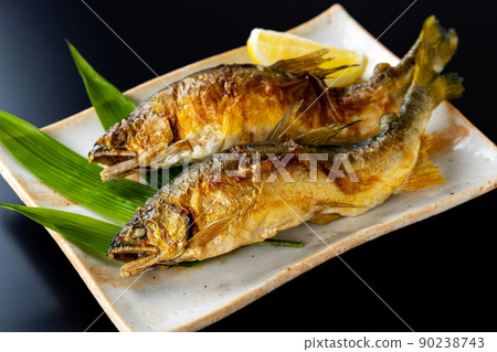 Image of grilled sweetfish with salt Image of grilled sweetfish with salt 90238743