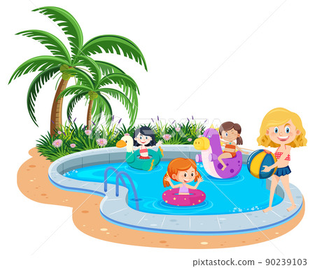 Children at swimming pool 90239103
