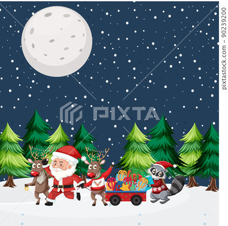 Christmas theme with Santa and presents 90239200