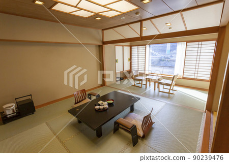 Japanese-style room in a simple inn with a view of the iron bridge Japanese-style room in a simple inn with a view of the iron bridge 90239476