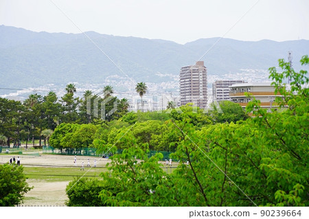 Hyogo Nishinomiya City Hamakoshien Athletic Park (from Purification Center, early summer) Hyogo Nishinomiya City Hamakoshien Athletic Park (from Purification Center, early summer) 90239664