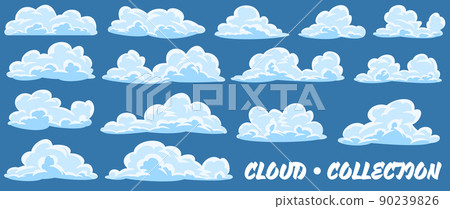 Cartoon clouds collection 90239826