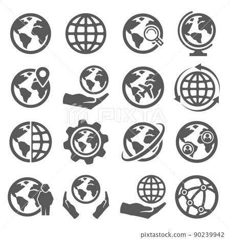 Globe icons set on white background 90239942