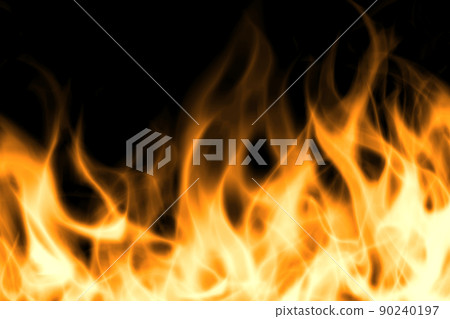 Fire flames on black background Fire flames on black background 90240197