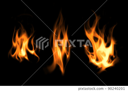 Fire flames on black background Fire flames on black background 90240201