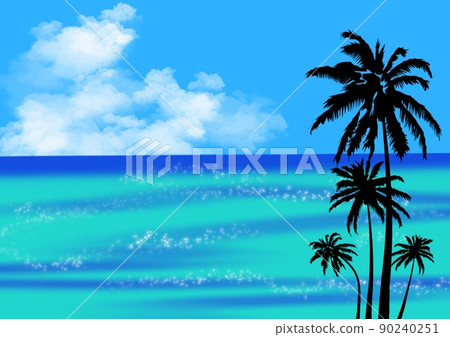 Sea Sky Summer Yashinoki Moon Cloud Sea Sky Summer Yashinoki Moon Cloud 90240251
