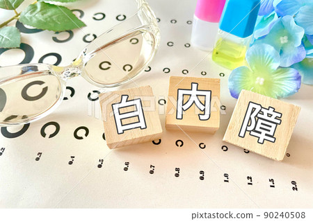 Cataract surgery Protective goggles and vision test image 90240508