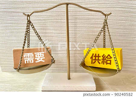 Balance between supply and demand Business image 90240582