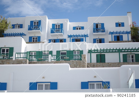 Hotels and residences whose trademark is the blue and square of Mykonos Hotels and residences whose trademark is the blue and square of Mykonos 90241185