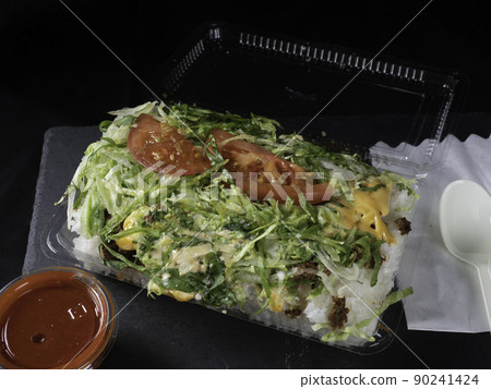 King tacos cheese vegetables taco rice 90241424