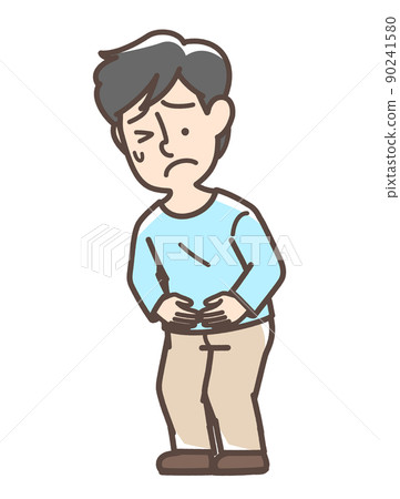 一個看起來肚子疼的男人 90241580