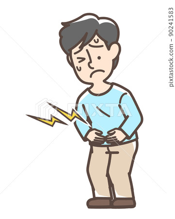 A man who seems to have a stomachache A man who seems to have a stomachache 90241583