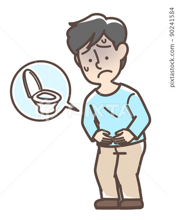 A man who seems to have a stomachache A man who seems to have a stomachache 90241584
