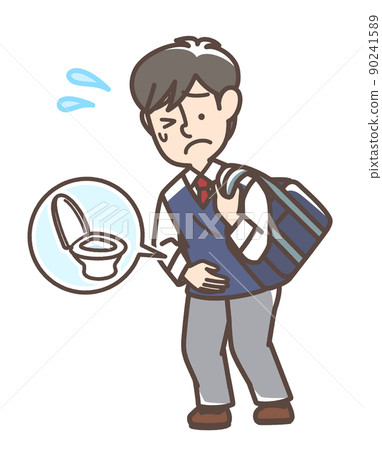 Male student who seems to have a stomachache Male student who seems to have a stomachache 90241589