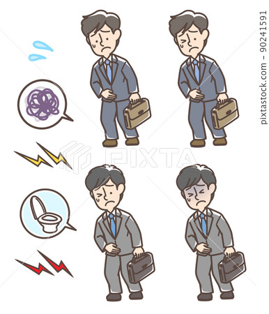 一個看起來肚子疼的男人 90241591