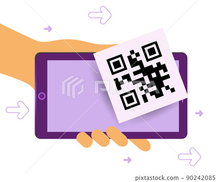 people use smartphone and scan qr code for payment. can use for mobile app or banner. 90242085