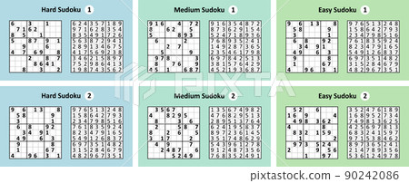 Collection Sudoku game with answers. Different complexity. Collection Sudoku game with answers. Different complexity. 90242086